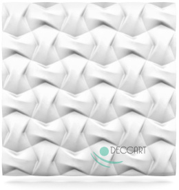 BOW -3D Paneele Wandplatte Panel EPS Styropor Weiß Welle 60x60 cm