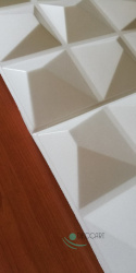 Kasetony sufitowe panele ścienne dekoracyjne białe, piankowe 3D - 50cm x 50cm - 0,25 m2 KRYSZTAŁ