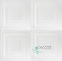 Kasetony sufitowe białe panele ścienne jak boazeria angielska piankowe - 0831 - 50cm x 50cm - 0,25 m2