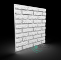 BRICK - 3D Paneele Wandplatte Panel EPS Styropor Weiß 60x60 cm