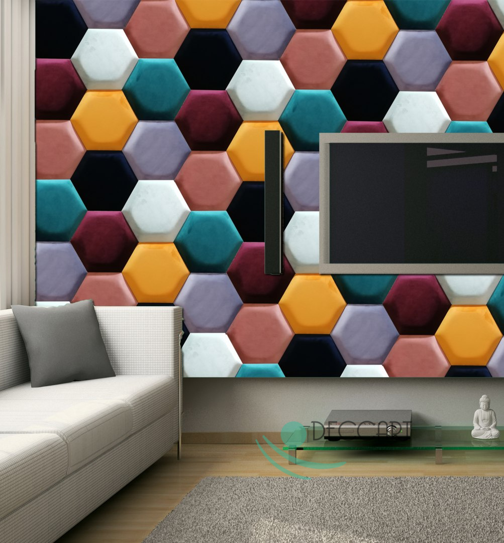 Upholstered Satin Panels Hexagon 2220 Upholstered Satin Panels Hexagon 2220