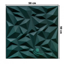 Butelkowa zieleń PANELE ŚCIENNE Ametyst 62 - Kasetony sufitowe, piankowe panele ścienne 3D - 50cm x 50cm - 0,25 m2