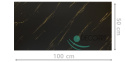 Panele ścienne marmur CARRARA czarno - złoty imitacja panele dekoracyjne piankowe 100x50cm - 0,5m2 - 7714XL