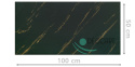 Panele ścienne marmur CARRARA butelkowa zieleń - złoty imitacja panele dekoracyjne piankowe 100x50cm - 0,5m2 - 7814XL