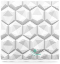 HEXAGON - 3D Paneele Wandplatte Panel EPS Styropor Weiß 60x60 cm