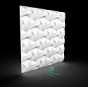 BOW -3D Paneele Wandplatte Panel EPS Styropor Weiß Welle 60x60 cm