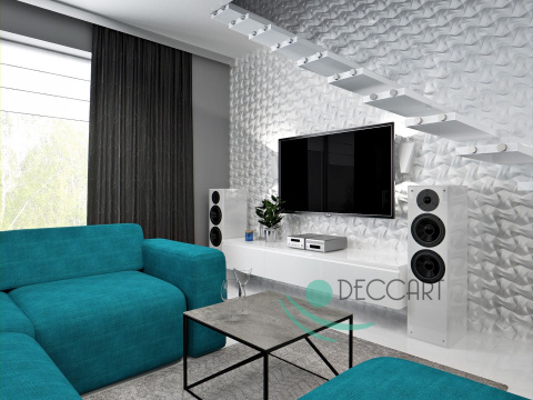 KOKARDKA - BIAŁE Panele Ścienne 3D kasetony styropianowe 60x60 KOKARDKA - BIAŁE Panele Ścienne 3D kasetony styropianowe 60x60