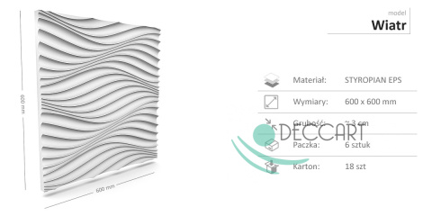 WIATR - BIAŁE Panele Ścienne 3D kasetony styropianowe 60x60 WIATR - BIAŁE Panele Ścienne 3D kasetony styropianowe 60x60