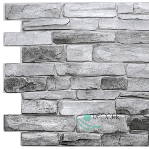 Panele Ścienne 3D PCV Grey Stone - kamień, łupek Panele Ścienne 3D PCV Grey Stone - kamień, łupek