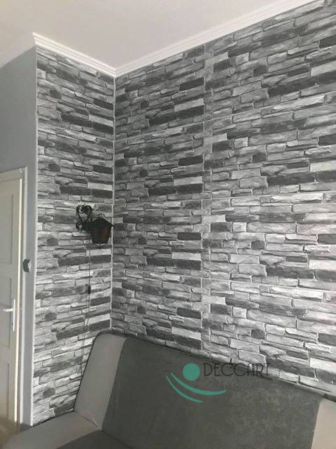 Panele Ścienne 3D PCV Grey Stone - kamień, łupek Panele Ścienne 3D PCV Grey Stone - kamień, łupek
