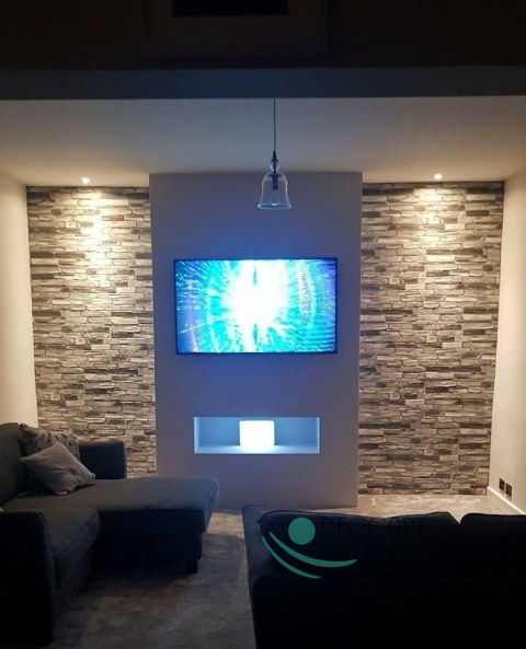 Panele Ścienne 3D PCV Grey Stone - kamień, łupek Panele Ścienne 3D PCV Grey Stone - kamień, łupek