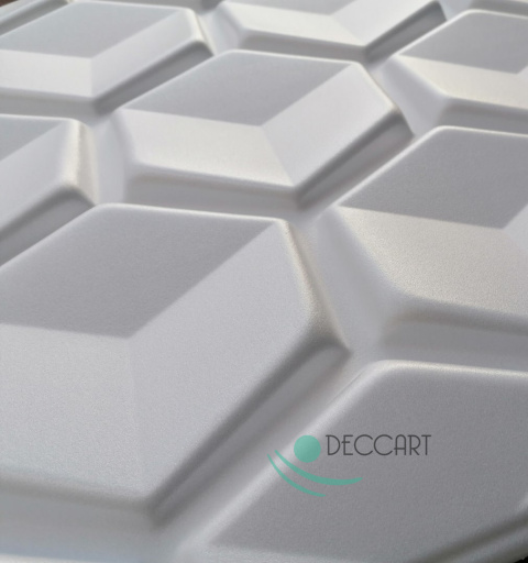 Kasetony sufitowe białe, piankowe 3D hexagony - 50cm x 50cm - 0,25 m2 - HONEY Kasetony sufitowe białe, piankowe 3D hexagony - 50cm x 50cm - 0,25 m2 - HONEY