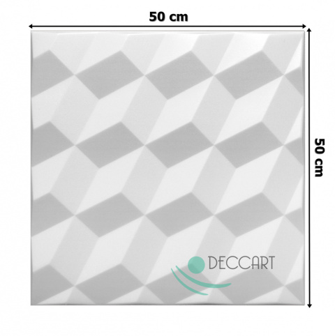 PANELE ŚCIENNE - ROMBY BIAŁE - Kasetony sufitowe, piankowe 3D geometryczne - 50cm x 50cm - 0,25 m2 PANELE ŚCIENNE - ROMBY BIAŁE - Kasetony sufitowe, piankowe 3D geometryczne - 50cm x 50cm - 0,25 m2