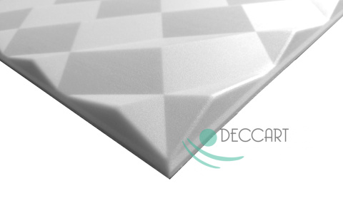 PANELE ŚCIENNE - ROMBY BIAŁE - Kasetony sufitowe, piankowe 3D geometryczne - 50cm x 50cm - 0,25 m2 PANELE ŚCIENNE - ROMBY BIAŁE - Kasetony sufitowe, piankowe 3D geometryczne - 50cm x 50cm - 0,25 m2