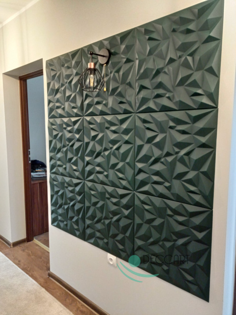 Butelkowa zieleń PANELE ŚCIENNE Ametyst 62 - Kasetony sufitowe, piankowe panele ścienne 3D - 50cm x 50cm - 0,25 m2 Butelkowa zieleń PANELE ŚCIENNE Ametyst 62 - Kasetony sufitowe, piankowe panele ścienne 3D - 50cm x 50cm - 0,25 m2