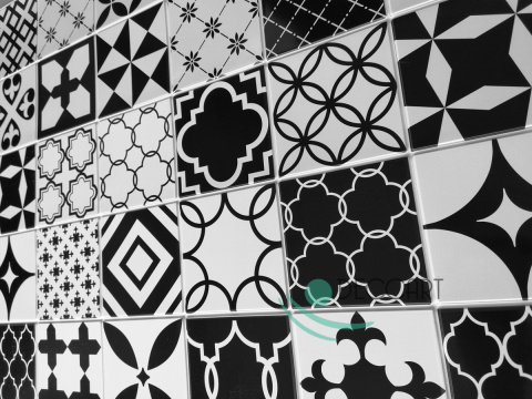 Patchwork Czarne Panele Ścienne 3D PCV 56899 mozaika kafelki Patchwork Czarne Panele Ścienne 3D PCV 56899 mozaika kafelki