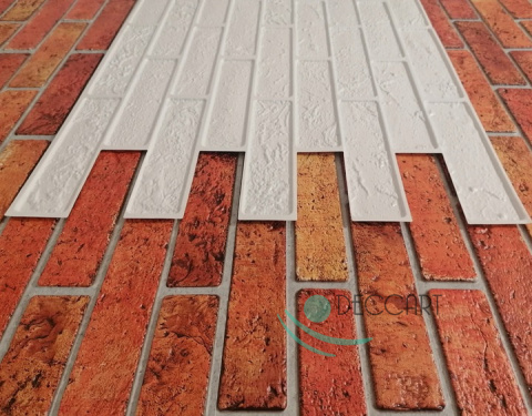 Panele Ścienne 3D PCV Retro Brick czerwona cegła Panele Ścienne 3D PCV Retro Brick czerwona cegła