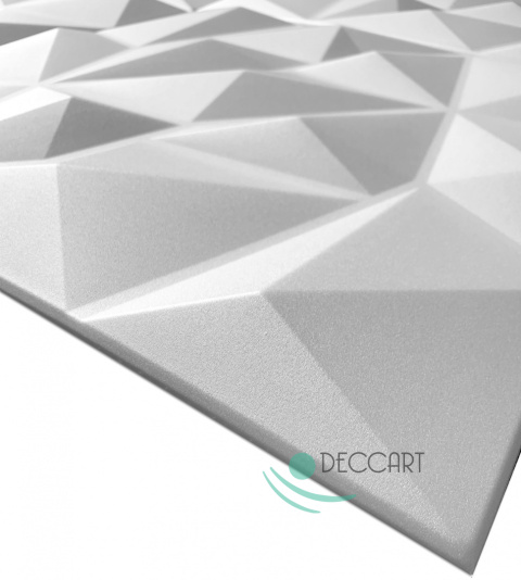 BRYLANT - Białe PANELE ŚCIENNE 3D Kasetony sufitowe, piankowe 3D geometryczne - 50cm x 50cm - 0,25 m2 BRYLANT - Białe PANELE ŚCIENNE 3D Kasetony sufitowe, piankowe 3D geometryczne - 50cm x 50cm - 0,25 m2