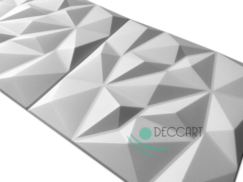BRYLANT - Białe PANELE ŚCIENNE 3D Kasetony sufitowe, piankowe 3D geometryczne - 50cm x 50cm - 0,25 m2 BRYLANT - Białe PANELE ŚCIENNE 3D Kasetony sufitowe, piankowe 3D geometryczne - 50cm x 50cm - 0,25 m2