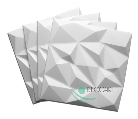 BRYLANT - Białe PANELE ŚCIENNE 3D Kasetony sufitowe, piankowe 3D geometryczne - 50cm x 50cm - 0,25 m2 BRYLANT - Białe PANELE ŚCIENNE 3D Kasetony sufitowe, piankowe 3D geometryczne - 50cm x 50cm - 0,25 m2