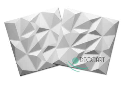 BRYLANT - Białe PANELE ŚCIENNE 3D Kasetony sufitowe, piankowe 3D geometryczne - 50cm x 50cm - 0,25 m2 BRYLANT - Białe PANELE ŚCIENNE 3D Kasetony sufitowe, piankowe 3D geometryczne - 50cm x 50cm - 0,25 m2