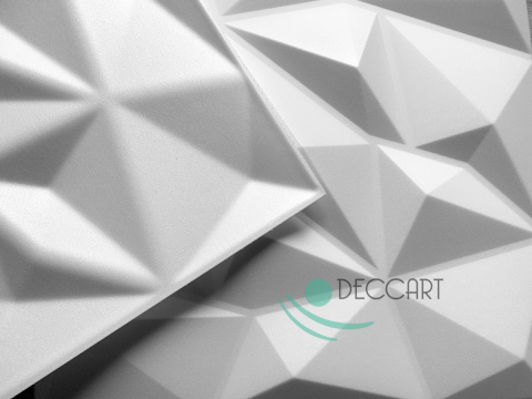 BRYLANT - Białe PANELE ŚCIENNE 3D Kasetony sufitowe, piankowe 3D geometryczne - 50cm x 50cm - 0,25 m2 BRYLANT - Białe PANELE ŚCIENNE 3D Kasetony sufitowe, piankowe 3D geometryczne - 50cm x 50cm - 0,25 m2