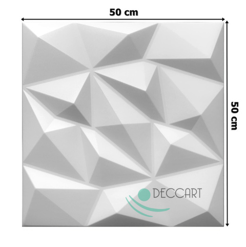 BRYLANT - Białe PANELE ŚCIENNE 3D Kasetony sufitowe, piankowe 3D geometryczne - 50cm x 50cm - 0,25 m2 BRYLANT - Białe PANELE ŚCIENNE 3D Kasetony sufitowe, piankowe 3D geometryczne - 50cm x 50cm - 0,25 m2