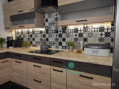 Patchwork Czarne Panele Ścienne 3D PCV 56899 mozaika kafelki Patchwork Czarne Panele Ścienne 3D PCV 56899 mozaika kafelki