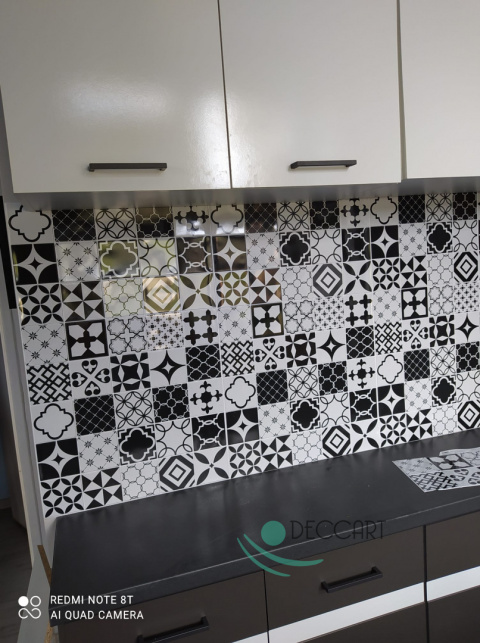 Patchwork Czarne Panele Ścienne 3D PCV 56899 mozaika kafelki Patchwork Czarne Panele Ścienne 3D PCV 56899 mozaika kafelki