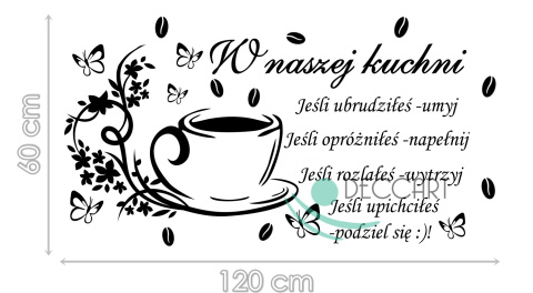 Naklejka na ścianę do kuchni DK104 - 120x60 Naklejka na ścianę do kuchni DK104 - 120x60