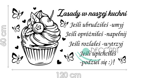 Naklejka na ścianę do kuchni DK105 - 120x60 Naklejka na ścianę do kuchni DK105 - 120x60