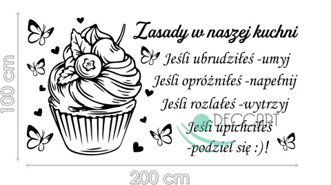 Naklejka na ścianę do kuchni DK105 - 200x100 Naklejka na ścianę do kuchni DK105 - 200x100