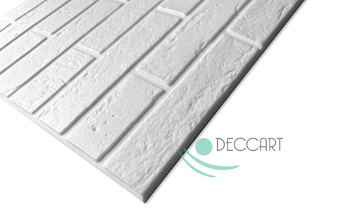 White brick 3D wall panels 100x50 cm 0.5 m2 - Ceiling coffers, foam White brick 3D wall panels 100x50 cm 0.5 m2 - Ceiling coffers, foam
