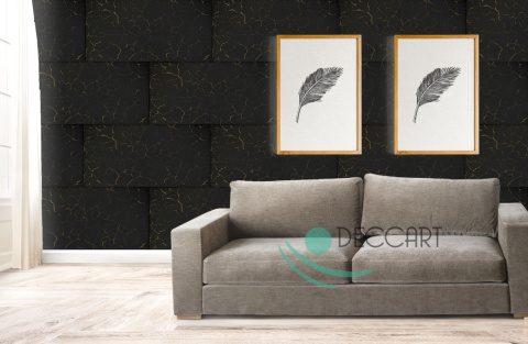Schwarz-goldenes Glanzpaneel – Desert02XL für Wohnzimmer Schwarz-goldenes Glanzpaneel – Desert02XL für Wohnzimmer