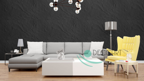 Imitacja czarnego kamienia na panelu 3D – lekki materiał Imitacja czarnego kamienia na panelu 3D – lekki materiał