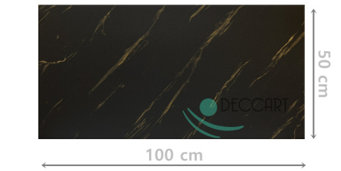 Panele ścienne marmur CARRARA czarno - złoty imitacja panele dekoracyjne piankowe 100x50cm - 0,5m2 - 7714XL Panele ścienne marmur CARRARA czarno - złoty imitacja panele dekoracyjne piankowe 100x50cm - 0,5m2 - 7714XL