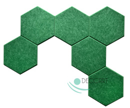 Panele ścienne filcowe HEXAGON 3D ciemno zielony HB-19