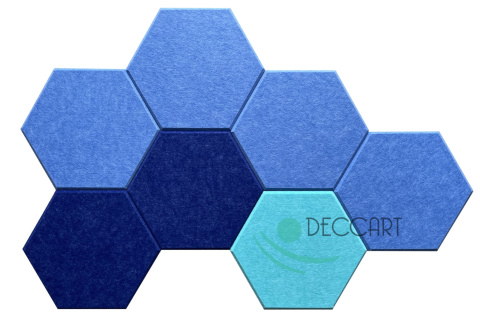 Panele ścienne filcowe HEXAGON 3D jasno niebieskie HB-23 Panele ścienne filcowe HEXAGON 3D jasno niebieskie HB-23
