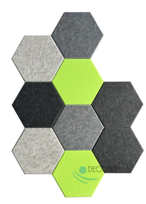 Panele ścienne filcowe HEXAGON 3D neon zielony HB-18 Panele ścienne filcowe HEXAGON 3D neon zielony HB-18
