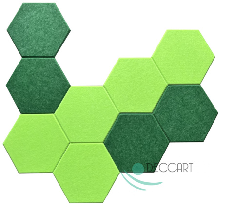 Panele ścienne filcowe HEXAGON 3D neon zielony HB-18 Panele ścienne filcowe HEXAGON 3D neon zielony HB-18