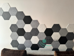 Panele ścienne filcowe HEXAGON 3D czarne HB-08