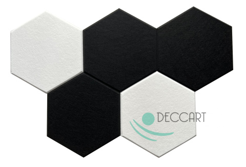 Panele ścienne filcowe HEXAGON 3D czarne HB-08 Panele ścienne filcowe HEXAGON 3D czarne HB-08