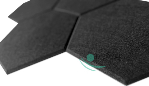 Panele ścienne filcowe HEXAGON 3D czarne HB-08 Panele ścienne filcowe HEXAGON 3D czarne HB-08