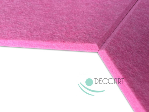 Panele ścienne filcowe HEXAGON 3D różowe HB-12 Panele ścienne filcowe HEXAGON 3D różowe HB-12