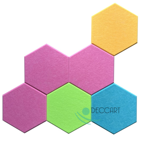 Panele ścienne filcowe HEXAGON 3D różowe HB-12 Panele ścienne filcowe HEXAGON 3D różowe HB-12