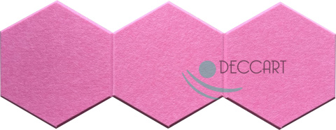 Panele ścienne filcowe HEXAGON 3D różowe HB-12 Panele ścienne filcowe HEXAGON 3D różowe HB-12