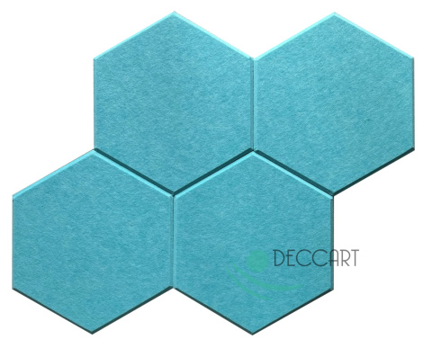 Panele ścienne filcowe HEXAGON 3D turkusowe HB-40 Panele ścienne filcowe HEXAGON 3D turkusowe HB-40