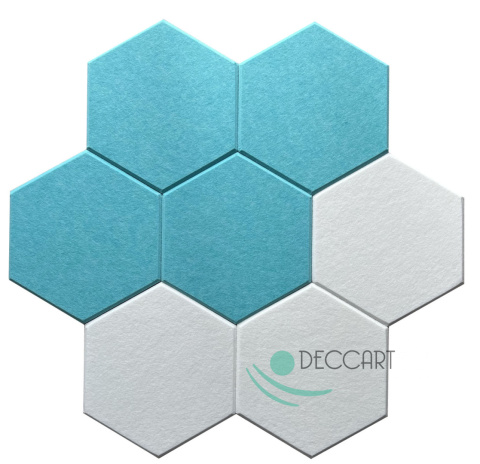 Panele ścienne filcowe HEXAGON 3D turkusowe HB-40 Panele ścienne filcowe HEXAGON 3D turkusowe HB-40