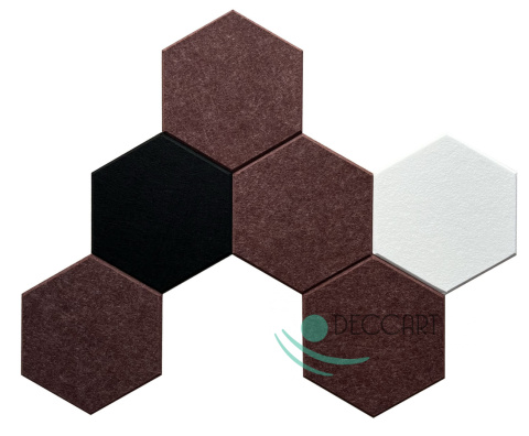 Panele ścienne filcowe HEXAGON 3D brązowe HB-31 Panele ścienne filcowe HEXAGON 3D brązowe HB-31