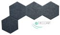 HEXAGON 3D grey felt wall panels HB-42